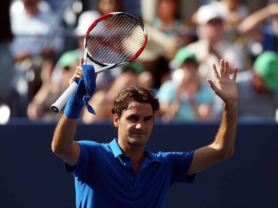 Roger Federer (Schweiz) jubelt Tennis Herren US Open 2007, Grand Slam, ATP Tour Einzelbild Flushing Meadow New York, NY, N Y Freude, Tennis Herren US Open 2007, Grand Slam, ATP Tour Einzelbild Flushing Meadow New York, NY, N Y Freude,