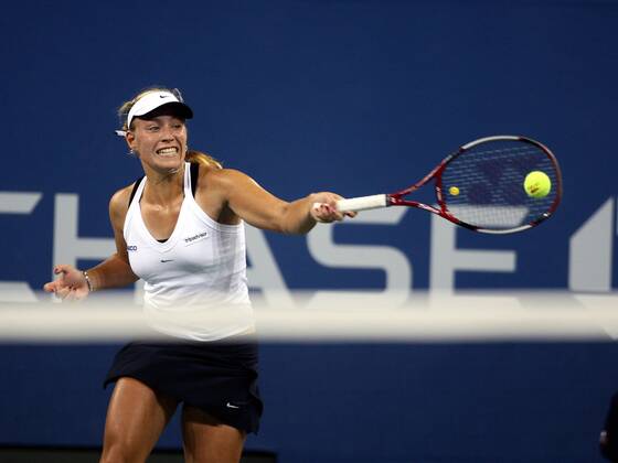 Angelique Kerber (Deutschland) Tennis Damen US Open 2007, Grand Slam, WTA Tour Einzelbild Flushing Meadow New York, NY, N Y Anstrengung, Dynamik, Tennis Damen US Open 2007, Grand Slam, WTA Tour Einzelbild Flushing Meadow New York, NY, N Y Anstrengung, Dynamik,