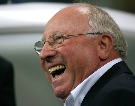 Uwe Seeler (Deutschland) gut gelaunt Fußball 1. BL Herren Saison 2007 2008, Hamburger SV - FC Bayern München Porträt Hamburg Freude, Begeisterung Fußball 1. BL Herren Saison 2007 2008, Hamburger SV - FC Bayern München Porträt Hamburg Freude, Begeisterung