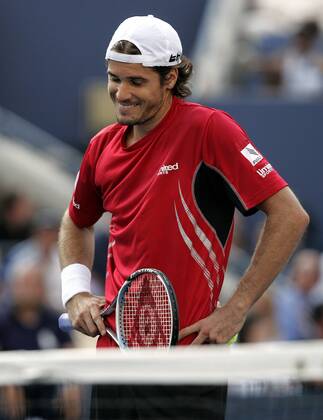 Thomas Haas (Deutschland) Tennis Herren US Open 2007, Grand Slam, ATP Tour Einzelbild Flushing Meadow New York, NY, N Y Freude, Tennis Herren US Open 2007, Grand Slam, ATP Tour Einzelbild Flushing Meadow New York, NY, N Y Freude,