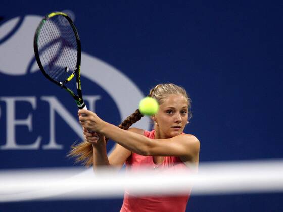 Anna Chakvetadze (Russland) Tennis Damen US Open 2007, Grand Slam, WTA Tour Einzelbild Flushing Meadow New York, N Y, NY Dynamik, Tennis Damen US Open 2007, Grand Slam, WTA Tour Einzelbild Flushing Meadow New York, N Y, NY Dynamik,