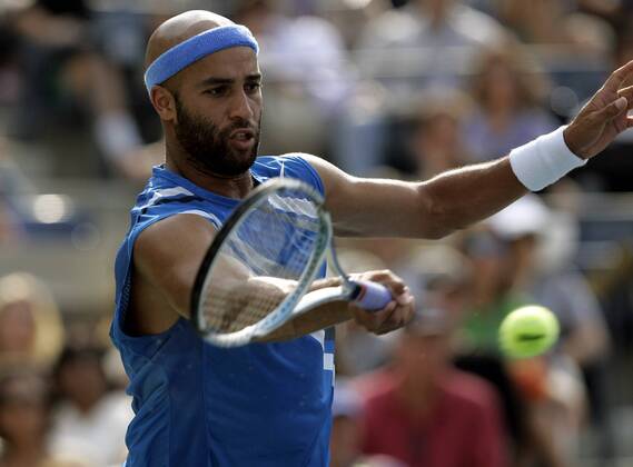 James Blake (USA) Tennis Herren US Open 2007, Grand Slam, ATP Tour Einzelbild Flushing Meadow New York, NY, N Y Dynamik, Tennis Herren US Open 2007, Grand Slam, ATP Tour Einzelbild Flushing Meadow New York, NY, N Y Dynamik,