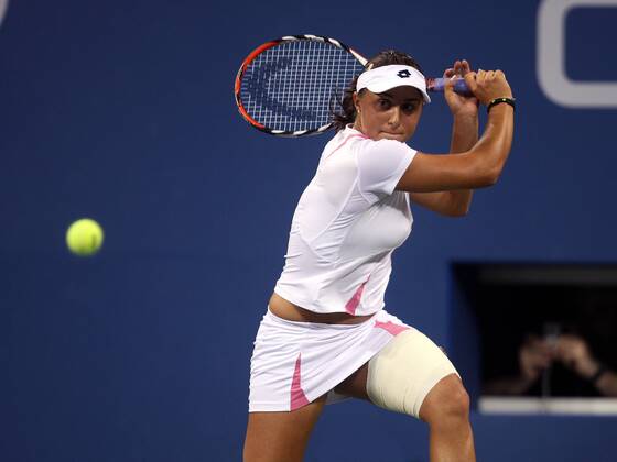 Tamira Paszek (Österreich) Tennis Damen US Open 2007, Grand Slam, WTA Tour Einzelbild Flushing Meadow New York, N Y, NY Dynamik, Tennis Damen US Open 2007, Grand Slam, WTA Tour Einzelbild Flushing Meadow New York, N Y, NY Dynamik,