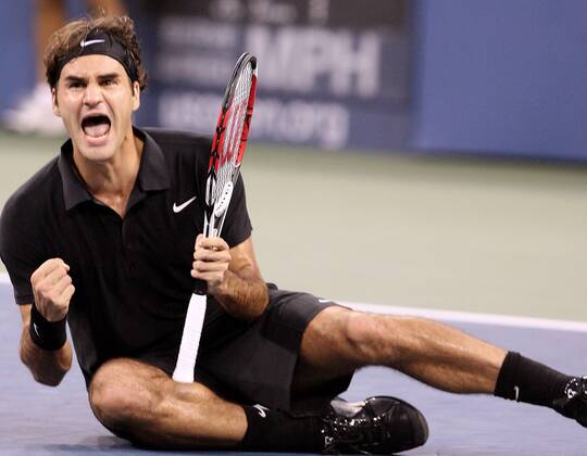 Roger Federer (Schweiz) - Sieger der US Open 2007 - Tennis Herren US Open 2007, Grand Slam, ATP Tour, Finale Einzelbild Flushing Meadow New York, NY, N.Y. Freude, Begeisterung, Tennis Herren US Open 2007, Grand Slam, ATP Tour, Finale Einzelbild Flushing Meadow New York, NY, N.Y. Freude, Begeisterung,