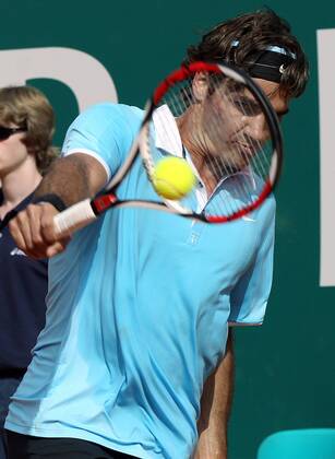 Roger Federer (Schweiz) - Tennis Herren Monte Carlo Open 2008, ATP Tour, Finale Einzelbild Monaco Monte Carlo Tennis Herren Monte Carlo Open 2008, ATP Tour, Finale Einzelbild Monaco Monte Carlo