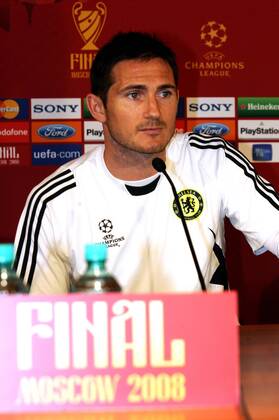 Frank Lampard (Chelsea) - Pressekonferenz zum Champions League Finale 2008 - Fußball EC 1 Herren Vorschau Champions League 2007 2008, Finale, Chelsea FC London, Pressekonferenz, Pressetermin, Einzelbild Moskau Fußball EC 1 Herren Vorschau Champions League 2007 2008, Finale, Chelsea FC London, Pressekonferenz, Pressetermin, Einzelbild Moskau
