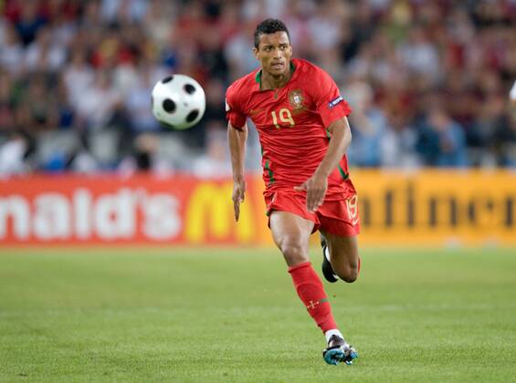 Nani (Portugal) Fußball EM Herren EURO 2008, Länderspiel, Viertelfinale, Nationalteam, Nationaltrikot, Einzelbild Basel Dynamik,
