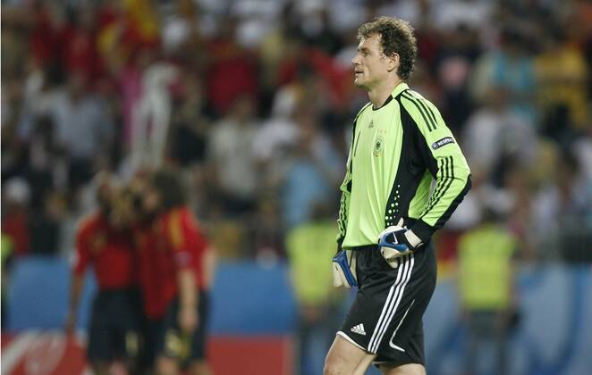 Torwart Jens Lehmann (Deutschland) Fußball EM Herren Euro 2008, Länderspiel, Nationalteam, Finale, Nationaltrikot, Deutschland Einzelbild Wien Enttäuschung,