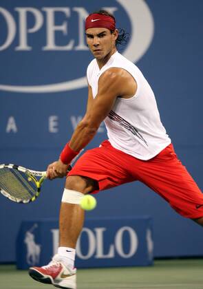 Rafael Nadal (Spanien) -  Tennis Herren US Open 2008, ATP Tour, Grand Slam Einzelbild Flushing Meadows New York NY N.Y. Dynamik,