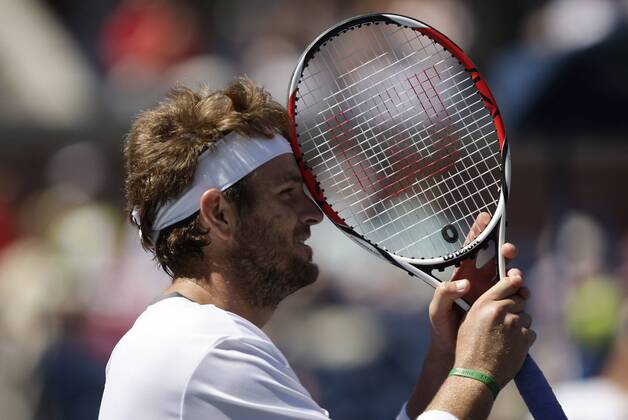 Mardy Fish (USA) enttäuscht Tennis Herren US Open 2008, Grand Slam, ATP Tour Einzelbild Flushing Meadows New York, NY, N Y