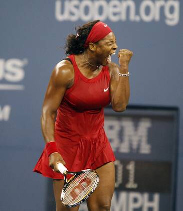 Serena Williams (USA) jubelt Tennis Damen US Open 2008, Grand Slam, WTA Tour Einzelbild Flushing Meadows New York, NY, N.Y. Freude, Begeisterung,