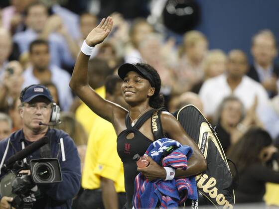 Venus Williams (USA) dankt den Anhängern Tennis Damen US Open 2008, Grand Slam, WTA Tour Einzelbild Flushing Meadows New York, NY, N.Y.