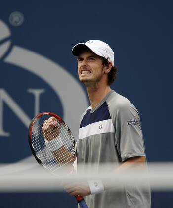 Andrew Murray (Großbritannien) jubelt Tennis Herren US Open 2008, Grand Slam, ATP Tour Einzelbild Flushing Meadows New York, NY, N.Y. Freude,