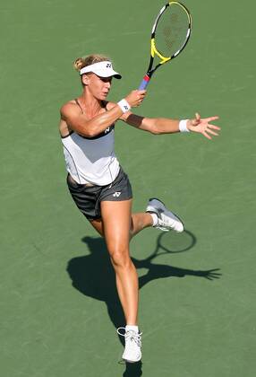 Elena Dementieva (Rußland) -  Tennis Damen US Open 2008, Grand Slam, WTA Tour Einzelbild Flushing Meadow New York, NY N Y Dynamik,