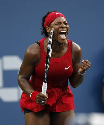 Serena Williams (USA) jubelt Tennis Damen US Open 2008, Grand Slam, WTA Tour Einzelbild Flushing Meadow New York, NY N Y Freude, Begeisterung,