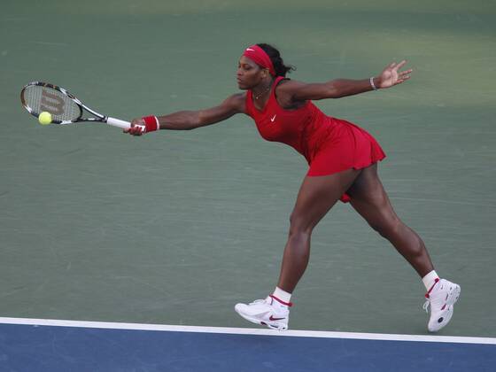 Serena Williams (USA) Tennis Damen US Open 2008, Grand Slam, WTA Tour Einzelbild Flushing Meadow New York, NY N Y Dynamik,