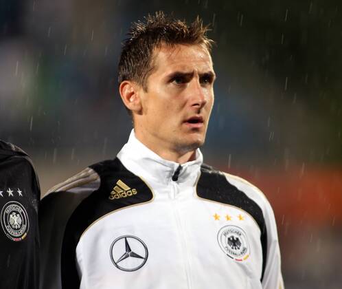 Miroslav Klose (Deutschland) - Nationalhymne Fußball Länderspiel Herren WM Quali 2008, Nationalteam Porträt Vaduz