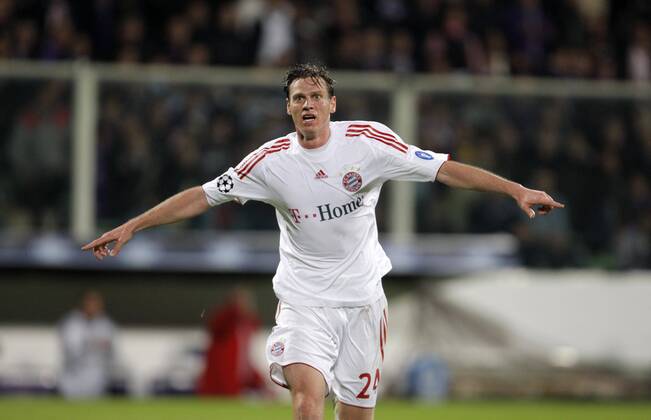 Tim Borowski (Bayern) - Torjubel Fußball EC 1 Herren Champions League 2008 2009, FC Bayern München Einzelbild Florenz Freude,