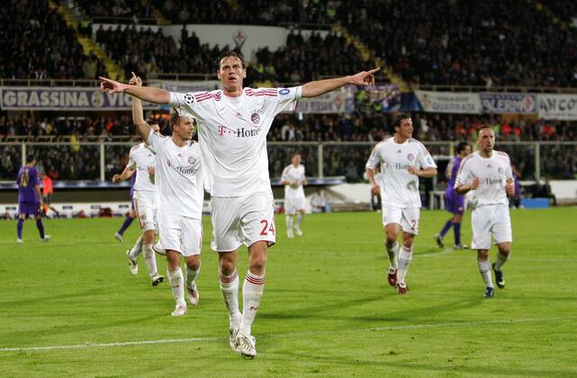 Tim Borowski (Bayern) - Torjubel Fußball EC 1 Herren Champions League 2008 2009, FC Bayern München Gruppe Florenz Freude,