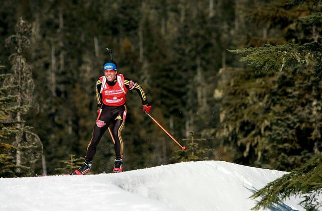 Michael Greis (Deutschland) Biathlon Herren Weltcup 2008 2009, Welt Cup, Worldcup, World, WC, 20km Einzelbild Whistler, Vancouver