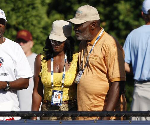 Richard Williams (re.) - Vater von Serena und Venus Williams (alle USA) mit Ehefrau Lakeisha Graham o0 privat, Familie