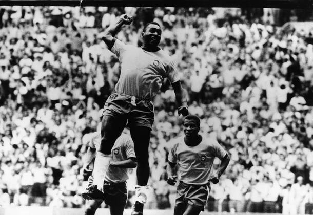 Pele (BRA) Jubel -  - ZUMAk09 o0 Fußball WM Länderspiel Nationalmannschaft o0 Herren