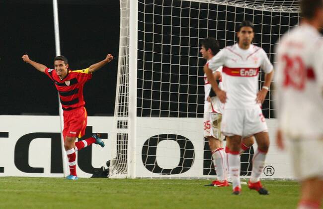 Jesus NAVAS (FC Sevilla) - Torjubel o0 VfB, Jubel, Freude