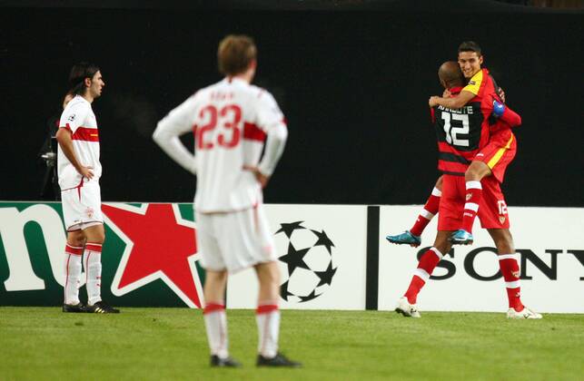 Jesus NAVAS (FC Sevilla) - Torjubel o0 VfB, Jubel, Freude