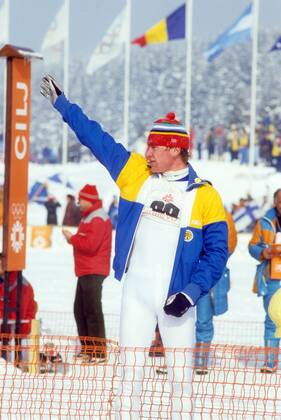 Gunde Svan (Schweden) Nordischer Skilauf OS Winter Herren Olympische Spiele 1984, Winterspiele, Ski Nordisch, Skisport Einzelbild Sarajevo