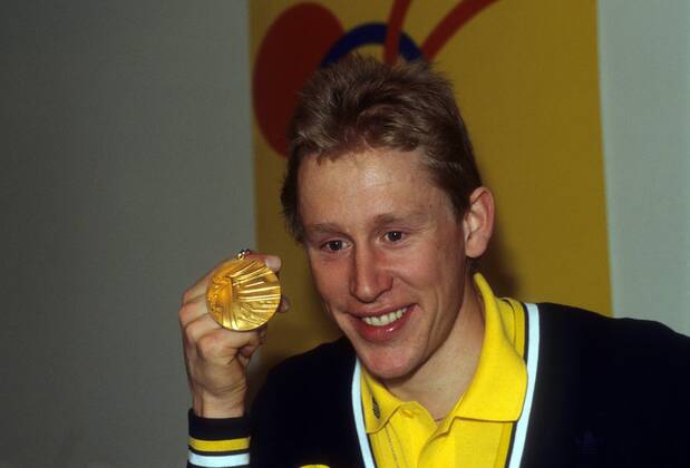 Gunde Svan (Schweden), Olympiasieger über die 50km der Olympischen Spiele 1988 in Calgary Nordischer Skilauf OS Winter Herren Olympische Spiele 1988, Winterspiele, Ski Nordisch, Skisport, Langlauf Einzelbild Calgary