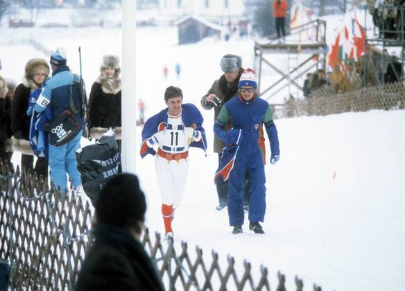 Aleksander Tikhonov (UdSSR) Biathlon OS Winter Herren Olympische Spiele Innsbruck 1976, Winterspiele, 4x7,5km Staffel Gruppe Seefeld