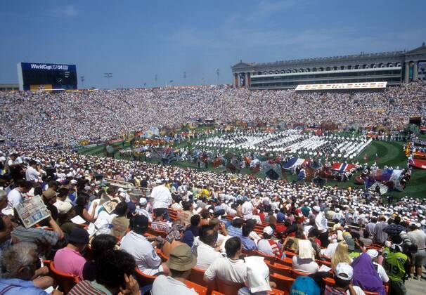 Eröffnungsfeier zur WM 1994 im Soldier Field Stadium in Chicago Fußball WM Herren WM 1994, Eröffnung, Feier, Eröffnungsfeier, Zeremonie Totale Chicago