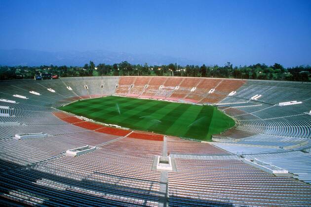 Rose Bowl Stadium in Los Angeles, Austragungsort der WM 1994 Fußball WM Herren Vorschau WM 1994 Totale Aufnahmedatum geschätzt Los Angeles, LA, L.A. Leere,