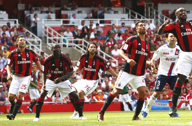 Football - Emirates Cup - AC Milan v Olympique Lyonnais Left to Right - Daniele Bonera, Rodney Strasser, Mario Albertio Yepes, Mario Borriello and Clarence Seedorf of AC Milan at Emirates Stadium