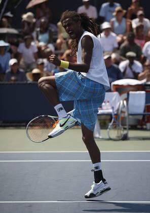 US Open 2010, Grand Slam, USTA Billie Jean National Tennis Center, New York: Dustin Brown (Jamaika) jubelt o0 Jubel Freude Emotionen