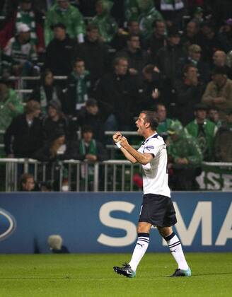 Bremen, 14.09.2010, Fußball Torjubel: Rafael van der Vaart (Tottenham) SV Werder Bremen - Tottenham Hotspur FC