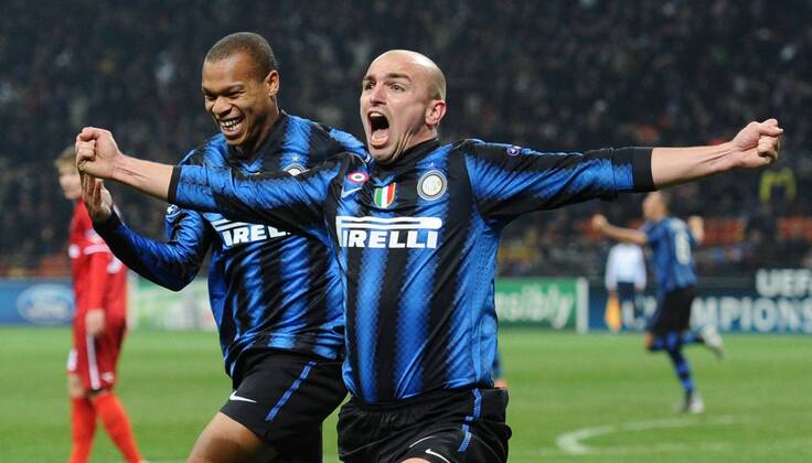 Inter Mailand (blau) - FC Twente Enschede (rot): Torjubel Esteban Cambiasso (R)  o0 Jubel, Freude