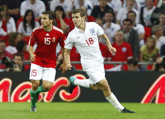 Football - International Friendly - England v Hungary Jack Wilshere (R) of England at Wembley Stadium.