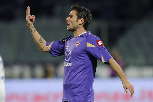 AC Florenz ACF Fiorentina (lila) vs. Inter Mailand (weiß) --- Adrian Mutu