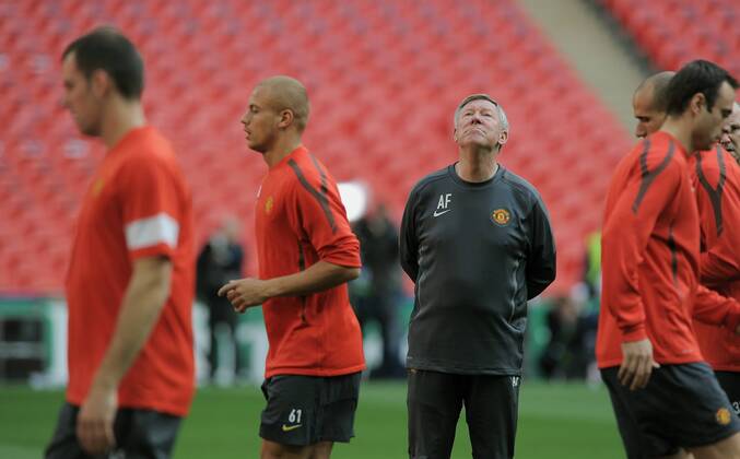 FUSSBALL CHAMPIONSLEAGUE FINALE SAISON 2010 2011 27.05.2010 FC Barcelona - Manchester United FC Abschlusstraining Manchester United FC; Trainer Sir Alex Ferguson 