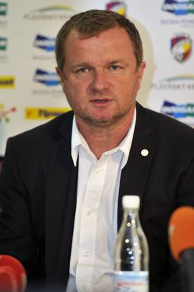 FC Viktora Plzen coach Pavel Vrba speaks to journalists during the press conference in Prague, Czech Republic (CTKxPhoto PetrxEret) CTKPhoto201109260694401