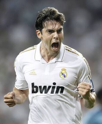 Real Madrid s Kaka celebrates during UEFA Champions League, Real CF Madrid - AFC Ajax Amsterdam ---- (115656)