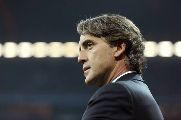 FUSSBALL CHAMPIONS LEAGUE SAISON 2011 2012 27.09.2011 FC Bayern München - Manchester City FC Trainer Roberto Mancini (Manchester City)