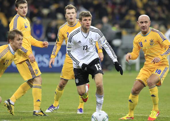Ukraine, Herren Fussball, Freundschaftsspiel. Länderspiel, Testspiel, Ukraine vs Deutschland, 11.11.2011, Kiew, Thomas Müller,