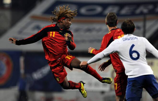 MONS , 14 11 2011 FOOTBALL UEFA EURO 2013 QUALIFICATION UNDER 21 BELGIUM ENGLAND ZIGUY BADIBANGA CRAIG DAUWSON Picture Michel GOUVERNEUR © REPORTERS PRESS AGENCY 