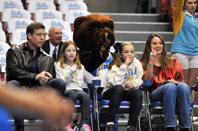 December 20, 2011 Los Angeles, CA.Former UCLA Bruins Quarterback Troy Aikman with his family watches the College Basketball game between the UC Irvine Anteaters and the UCLA Bruins at the Los Angeles Memorial Sports Arena in Los Angeles, California..The UCLA Bruins defeat the UC Irvine Anteaters 89-60.Louis Lopez CSM NCAA College League USA Basketball 2011: UC Irvine vs UCLA DEC 20 - ZUMAcl1