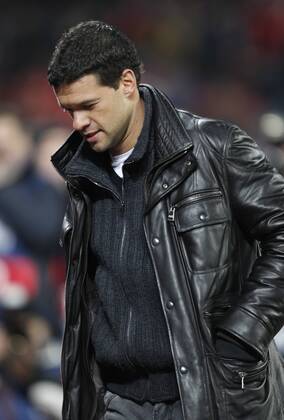 Deutschland, Herren Fussball, UEFA Champions League Achtelfinale Bayer 04 Leverkusen vs. FC Barcelona 14.02.2012, Bayarena Leverkusen , Michael Ballack, Bayer 04 Leverkusen