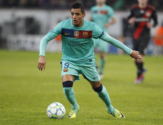 Deutschland, Herren Fussball, UEFA Champions League Achtelfinale Bayer 04 Leverkusen vs. FC Barcelona 14.02.2012, Bayarena Leverkusen ,Alexis Sanchez, FC Barca,