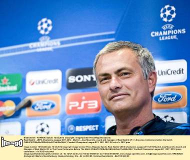 Real Madrid - UEFA Champions League 2011-2012 - Madrid - Jose Mourinho, coach and manager of Real Madrid CF, in the press conference before the match 