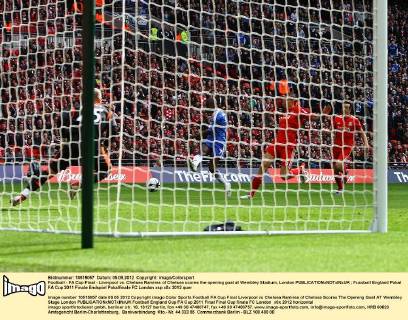 Football - FA Cup Final - Liverpool vs. Chelsea Ramires of Chelsea scores the opening goal at Wembley Stadium, London